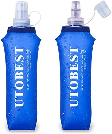 UTOBEST Soft Flask Running Water Bottle Collapsible Water Bottle for Trail Running Hydration Pack Hiking Cycling Climbing 150ML/250ML/350ML/450ML/500ML/550ML