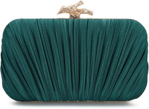 Clutch Purses for Women Evening Bag Pleated Clutch Bag with Chain Party Purses Handbag for Cocktail/Prom/Party/Wedding/Formal