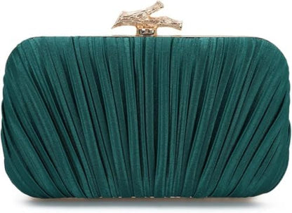 Clutch Purses for Women Evening Bag Pleated Clutch Bag with Chain Party Purses Handbag for Cocktail/Prom/Party/Wedding/Formal