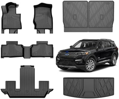 AOMSAZTO Floor Mats & Trunk Mat for 2024 2025 Chevy Equinox EV (Non Fuel),TPE All Weather Protection 2 Rows Car Floor Liners with Cargo Liner for Chevrolet Equinox EV (Non Fuel)