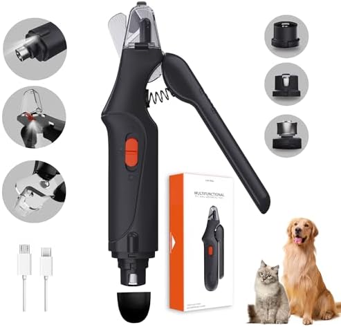 CATPICK 2-in-1 Cat Nail Clippers & Dog Nail Clippers Trimmers for Large Medium Small Dogs Cats Claw Trimmer Quick Sensor and Safety Guard USB Rechargeable with 2 LED Lights Dogs Nail Trimmer