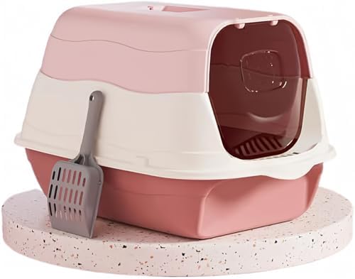 Large Covered Litter Box With Lid - Fully Enclosed Cat Toilet Pan and Scoop