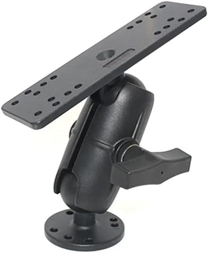 Strg Kayak Fish Finder Mount with 1.5" C Size Ball Rectangular Plate and Round Base, 3.75" Medium Arm Fish Finder Mount Boat Marine Electronic Mounts for Garmin, Lowrance and More Fish Finders
