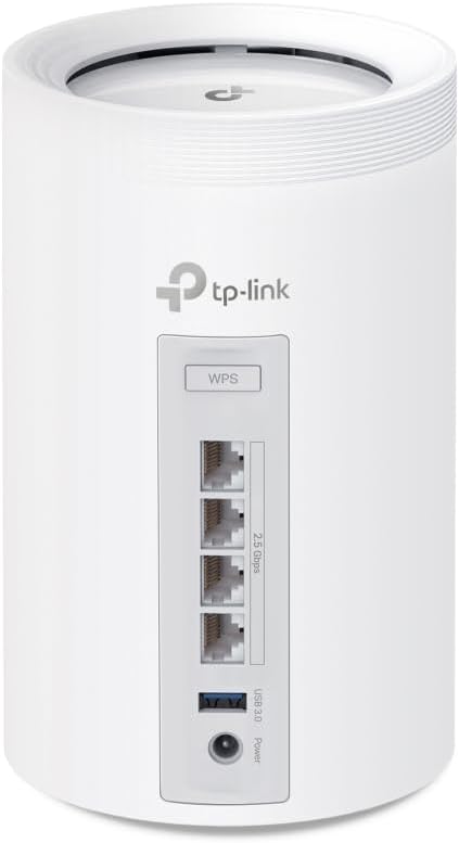 TP-Link Deco BE11000 Tri-Band WiFi 7 Mesh (Deco BE65 Pro) - 11 Gbps, 6 GHz/5 GHz/2.4 GHz Bands, 5 Gbps Ports, MLO, 320 MHz Channels, HomeShield, Universal Compatibility - 2-Pack