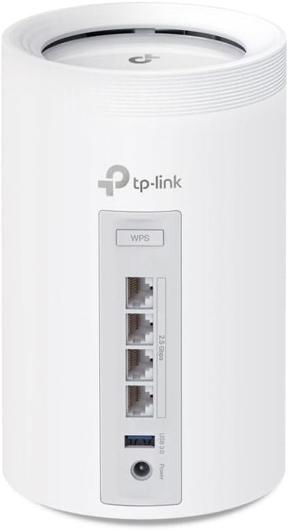 TP-Link Deco BE11000 Tri-Band WiFi 7 Mesh (Deco BE65 Pro) - 11 Gbps, 6 GHz/5 GHz/2.4 GHz Bands, 5 Gbps Ports, MLO, 320 MHz Channels, HomeShield, Universal Compatibility - 2-Pack
