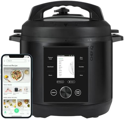 CHEF iQ Smart Pressure Cooker with WiFi and Built-in Scale - Easy-to-Use 10-in-1 Multicooker with 500+ Guided Recipes - Rice Cooker, Slow Cooker, Instant Meals for Foodies - 6 Quart - Family Size
