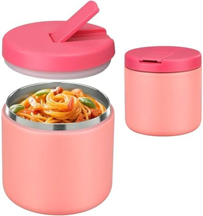 19 Oz Insulated Food Jar, Buckle Lid Wide Mouth Soup Jar, Leakproof Stainless Steel Lunch Container for School Office Travel, Blue