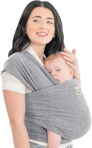 KeaBabies Baby Wrap Carrier - All in 1 Original Baby Carrier Newborn To Toddler Sling, Easy to Wear, Hands Free Bonding, Lightweight, Breathable Infant Wraps (Trendy Black)