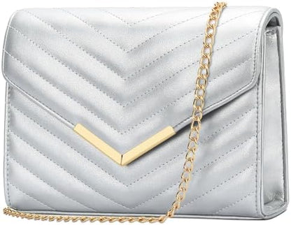 KKXIU Women Formal Vegan Leather Evening Envelope Clutch Purses and Handbags for Party Wedding Prom Bridal - PuriLite