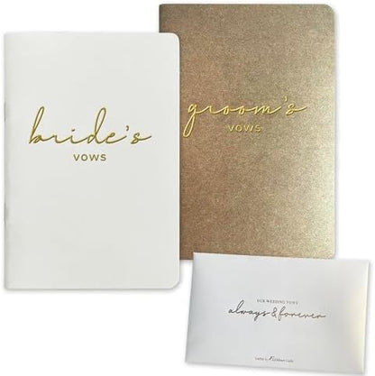 WeddingGiftsWedding Vow Books His and Hers Soft Touch Gold Foil Engraving Vow Books Wedding Essentials Wedding Accessories(TR-HH-Black)