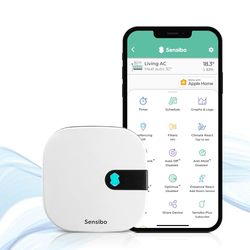 Sensibo Air PRO - Air Conditioner Smart Controller & Air Quality Sensor. Smart Thermostat for Mini Split, Window, Portable AC. Temp & Humidity Sensors. Google, Alexa, Siri & Apple HomeKit Compatible