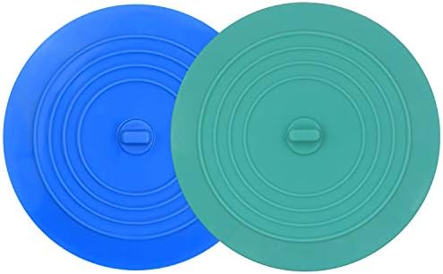 V-TOP Tub Stopper 2 Pack, 6 inches Large Silicone Drain Plug Hair Stopper Flat Suction Cover for Kitchen Bathroom Accessories and Laundry