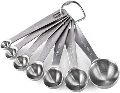 Measuring Cups, U-Taste Measuring Cups and Spoons Set of 15 in 18/8 Stainless Steel : 7 Measuring Cups and 7 Measuring Spoons with 2 D-Rings and 1 Professional Magnetic Measurement Conversion Chart