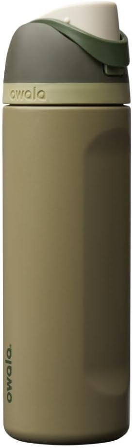 Owala FreeSip Insulated Stainless Steel Water Bottle with Straw for Sports and Travel, BPA-Free, 24-oz, Very, Very Dark
