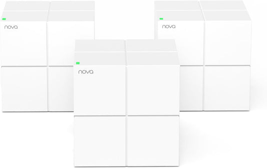 Tenda Nova Mesh WiFi System MW6 - Cover up to 6000 sq.ft - AC1200 Whole Home WiFi Mesh Router - Gigabit Dual-Band Mesh Network for 90 Devices - 3-Pack