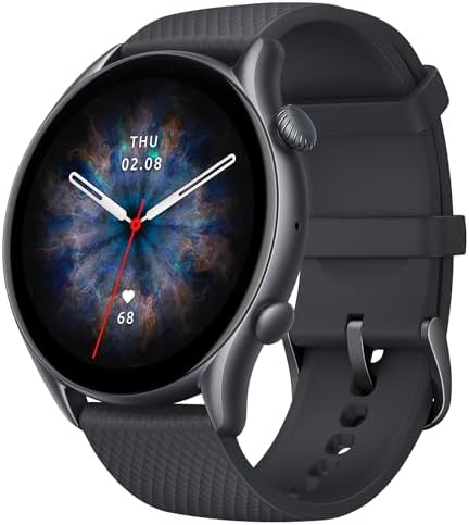 Amazfit GTR 3 Pro Smart Watch for Men 46mm, 14-Day Battery Life, GPS, Alexa Built-In, Bluetooth Calls, Fitness Tracker with 150+ Sports Modes, Sleep Heart Rate Tracking, for Android iPhone, Brown