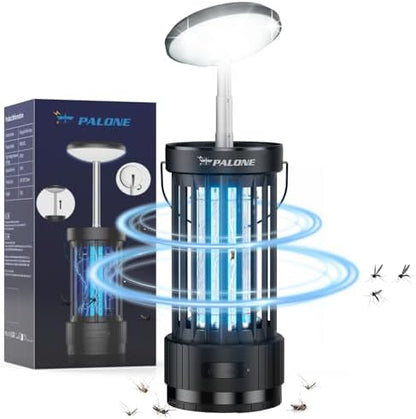 PALONE Bug Zapper, 4000mAh Electric Bug Zapper with LED Light, Retractable Fly Zapper with 3 Levels of Lighting Intensity Used for Indoor Outdoor