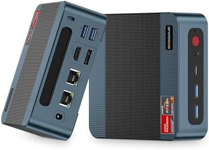 BOSGAME Mini PC P4, Desktop Computers Ryzen 7 5825U PC, Dual LAN Mini Gaming PC,16GB DDR4 RAM, 512GB NVMe SSD, 4K Triple Display, Wi-Fi 6E, Bluetooth 5.2