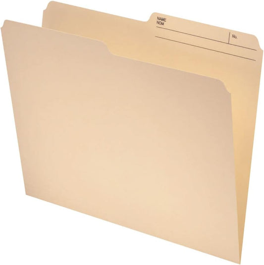 Pendaflex File Folders, 1/2 Cut Tab, Letter Size, Manila, Durable & Tear-Resistant File Organizers, 100/Box for Office, Home & School Filing Systems, Reversible & Eco-Friendly Design