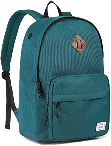 School Backpack, Kasqo 15.6 Inch Classic Lightweight Water-Resistant Backpack for Men Women Teens Girls Boys Kids to School, College, Travel, Work, Black