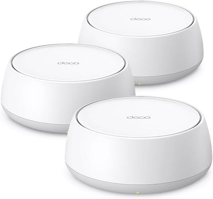 TP-Link Deco BE5000 Dual-Band WiFi 7 Mesh System (Deco BE25) – Supports 150+ Devices, 5GHz/2.4GHz, 2.5Gbps Ports, MLO, 4K-QAM, HomeShield Security, Universal Compatibility (3-Pack)