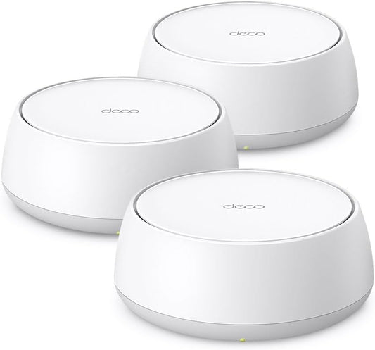 TP-Link Deco BE5000 Dual-Band WiFi 7 Mesh System (Deco BE25) – Supports 150+ Devices, 5GHz/2.4GHz, 2.5Gbps Ports, MLO, 4K-QAM, HomeShield Security, Universal Compatibility (3-Pack)