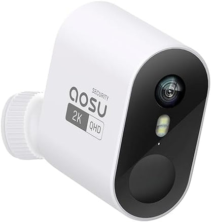 AOSU Security Cameras Outdoor Wireless, 4-Cam-Kit, 166° Ultra-Wide-Angle, Battery Powered, No Subscription, Home Security Cameras System with 2K Color Night Vision, Spotlight, Easy Setup, Motion Alert