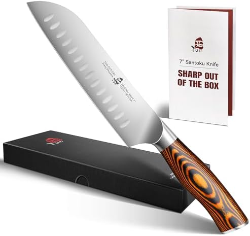 TUO Boning Knife - Razor Sharp Fillet Knife - High Carbon German Stainless Steel Kitchen Cutlery - Pakkawood Handle - Luxurious Gift Box Included - 7 inch - Fiery Phoenix Series