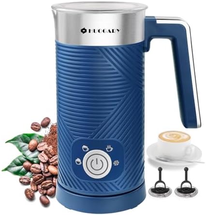 Huogary Electric Milk Frother, 4 in 1 Stainless Steel Milk Steamer, Milk Frother and Steamer for Coffee Milk Warmer for Latte, Cappuccinos, Macchiato