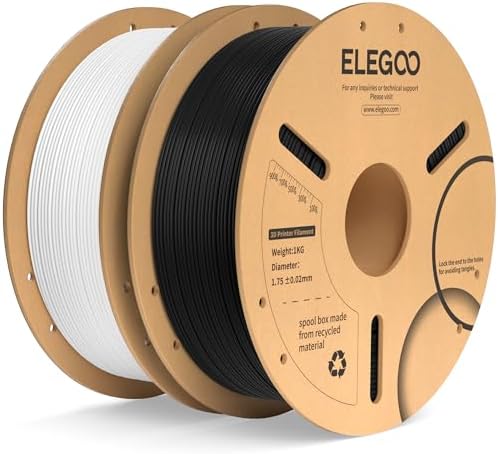 ELEGOO PLA+ Filament 1.75mm Black 4KG, PLA Plus 3D Printer Filament, Dimensional Accuracy +/- 0.02 mm, Tough & High Strength, Fit for Most FDM Printers(1KG/Spool, 2.2 lbs)