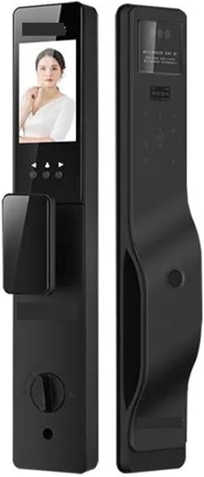 Latest 3D Face Palm Vein Unlock Smart Apartment | Door Lock Aluminum Alloy Security Card Password Data(Black-Communication -01)