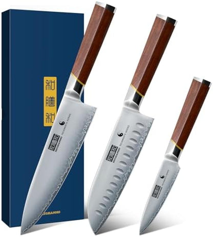 HOSHANHO Fillet Knife 7 Inch, Professional Japanese Super Steel Boning Knife for Meat Chicken Cutting, Japanese Fish Fillet Knife with Ergonomic Red Sandal Wooden Handle