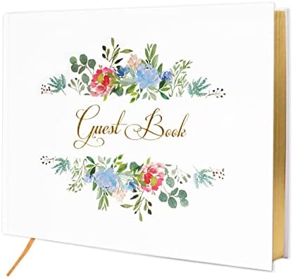 Wedding Guest Book, Sign-in Book for Wedding Reception Baby Shower Registry, Polaroid Guestbook with Gold Foil Gilded Edges - PuriLite