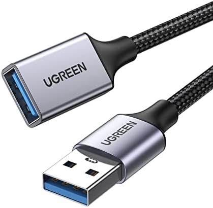UGREEN USB Extension Cable 3.0 Extender Cord Nylon Braided A Male to Female Data Transfer Cable for Hard Drive, Oculus Rift, Hub, USB Sticks, Mouse, Keyboard, Xbox, Camera, Webcam, 6.6FT