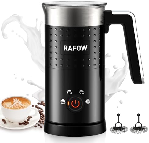 4 in 1 Electric Milk Frother: Automatic Milk Steamer Large Capacity Hot & Cold Coffee Froth Foam Maker, Milk Warmer Foamer for Latte, Cappuccino, Hot Chocolate