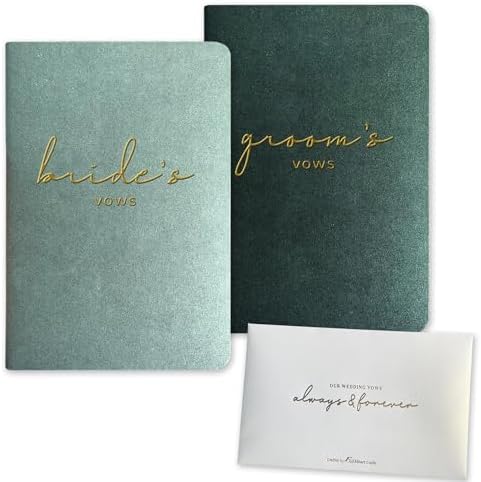 WeddingGiftsWedding Vow Books His and Hers Soft Touch Gold Foil Engraving Vow Books Wedding Essentials Wedding Accessories(TR-HH-Black)