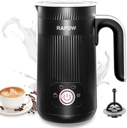 4 in 1 Electric Milk Frother: 10oz/350 mL Large Capacity Electric Milk Steamer for Hot and Cold Milk Froth - Automatic Milk Frother & Warmer for Latte, Cappuccinos, Macchiato, Hot Chocolate