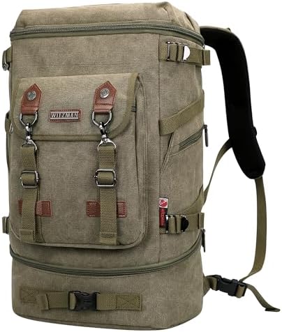 WITZMAN Travel Backpack for Men Women Canvas Backpack Carry on Luggage Rucksack Convertible Duffel Bag Large