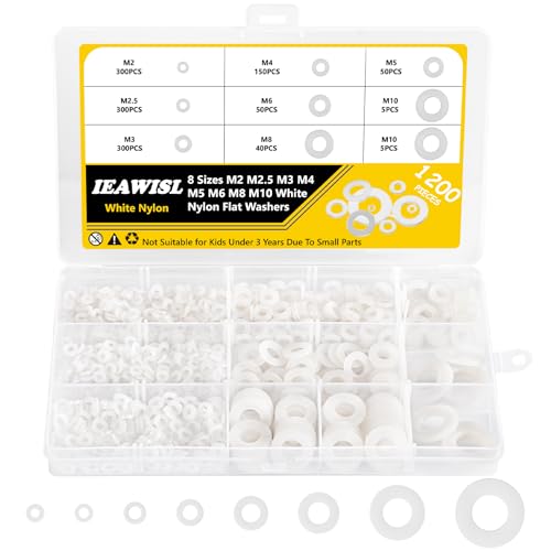 1050Pcs Flat Washers Set, 304 Stainless Steel Flat Washers for Screws, Assorted Sizes (M2 M2.5 M3 M4 M5 M6 M8 M10 M12) for Industrial Use