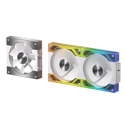 LTC CF-123D 120mm PC Case Fan, Daisy-Chain Connection, Infinity Mirror ARGB Lighting, Reversible Airflow 2000RPM Max, HDB Bearing PWM Computer Case Cooling Fan, Motherboard SYNC, 3 Pack, Black