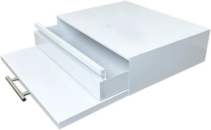 Microwave Stand with Drawer, 3-Tier Kitchen Organizer, Carbon Steel Rack for Coffee Maker & Small Appliances, Pull-Out Extension Shelf