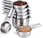 Measuring Cups, U-Taste Measuring Cups and Spoons Set of 15 in 18/8 Stainless Steel : 7 Measuring Cups and 7 Measuring Spoons with 2 D-Rings and 1 Professional Magnetic Measurement Conversion Chart