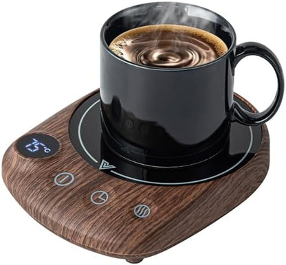 MYMULIKE Mug Warmer, Coffee Mug Warmer for Desk with 4 Temperature Settings (55℃/65℃/75℃/85℃), Coffee Warmer with Auto Shut Off, 1-12 Hour Timer, Desk Accessories for Office/Home