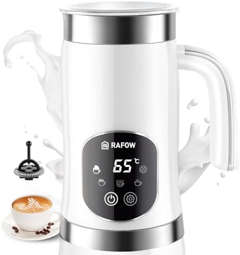 Milk Frother Electric Steamer: 4-in-1 Automatic Magnetic Foamer with Hot Foam Cold Froth for Cappuccino Latte Matcha - 250ml Large Capacity Milk Warmer Chocolate Heater Stainless Steel