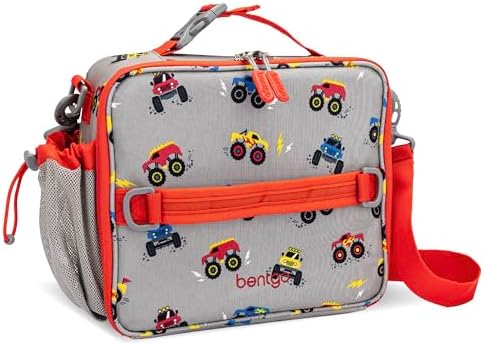 Bentgo® Kids Lunch Bag - Durable, Double Insulated, Water-Resistant Fabric, Interior & Exterior Zippered Pockets, Water Bottle Holder - Ideal for Children 3+ (Shark)