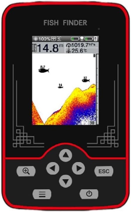 Wireless Fish Finder 60m Depth Detection Real-Time Sonar Anti Interference 433MHz 105° Sonar Angle Color Screen Metric British Units Rechargeable for Anglers Boats Ice Fishing