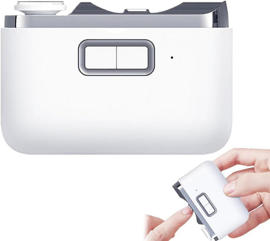 Electric Nail Clippers, 2-in-1 Fingernail Clippers 2 Speeds with File, Rechargeable Nail Trimmer with Nail Scraps Storage and Light (White)