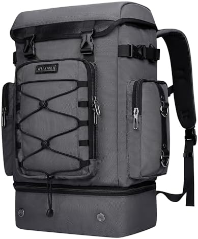 WITZMAN Travel Backpack for Men Women Carry on Bags for Airline Approved Convertible Duffle Luggage Backpack Shoe Compartment