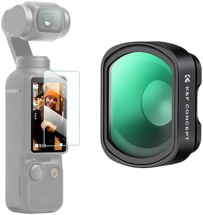 K&F Concept Wide-Angle Lens Compatible with DJI Osmo Pocket 3, Magnetic Attach/Multi-Coated/Optical Glass