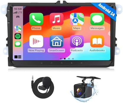 Eonon Android 14 Radio for VW Volkswagen Jetta 2006-2015, Golf MK6 MK5, Tiguan 2008-2016, Passat 2005-2014, 3GB+32GB, CarPlay/Android Auto, Built-in DSP, 9'' IPS, Bluetooth 5.4-VWX7 (Upgraded VWA13)
